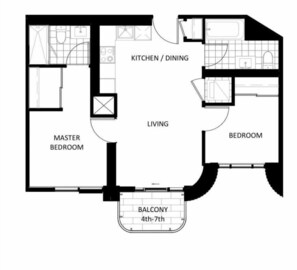 Floor plan - BRAND NEW 2BR 2BA never lived in unit. World Cup Ready! (Toronto)