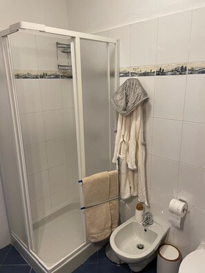 Haartrockner, Handtücher, Seife, Toilettenpapier