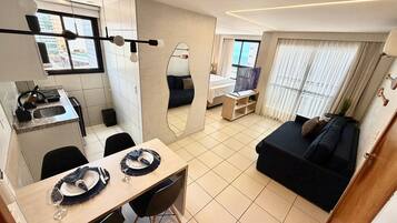 Apartment | In-room safe, blackout drapes, iron/ironing board, WiFi (free)