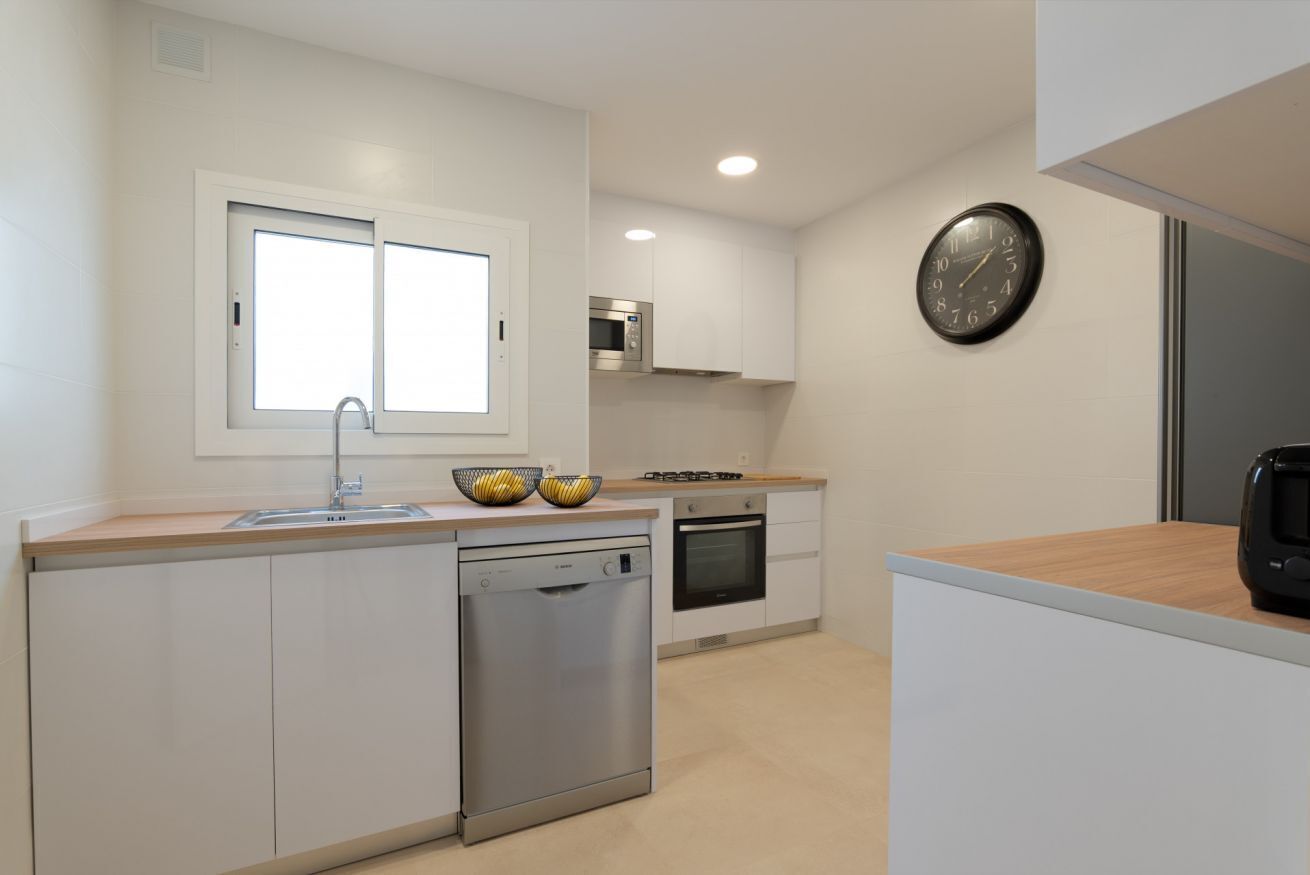 Fridge, microwave, dishwasher