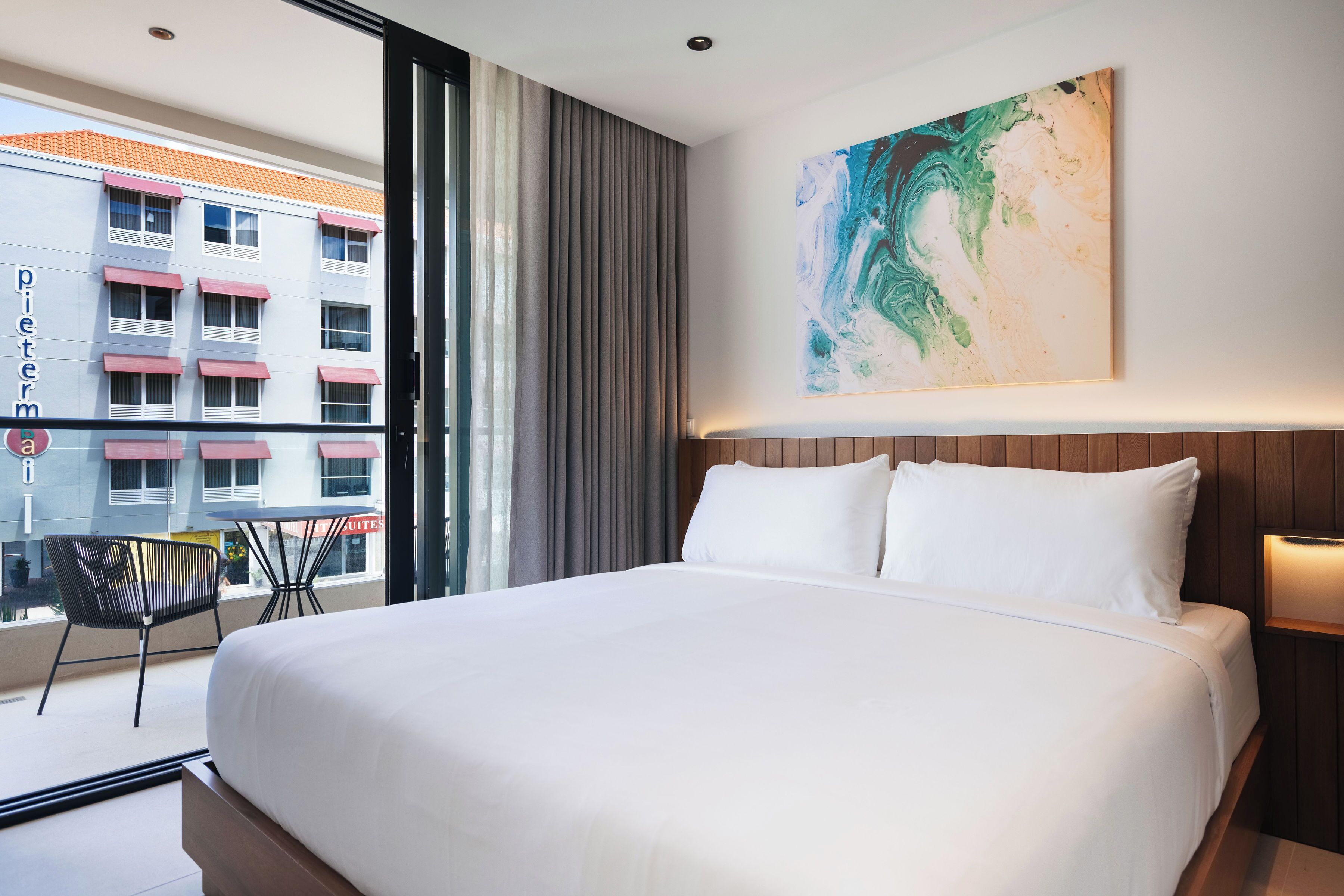 奢華公寓, 陽台, 城市景觀