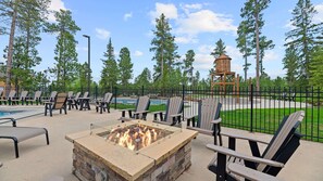 Terrace/patio - Cabin · Hot Tub · Pool · Sleeps 16 · Game Room (Lead)
