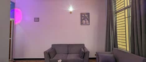 Deluxe Single Room, Garden View | Living area