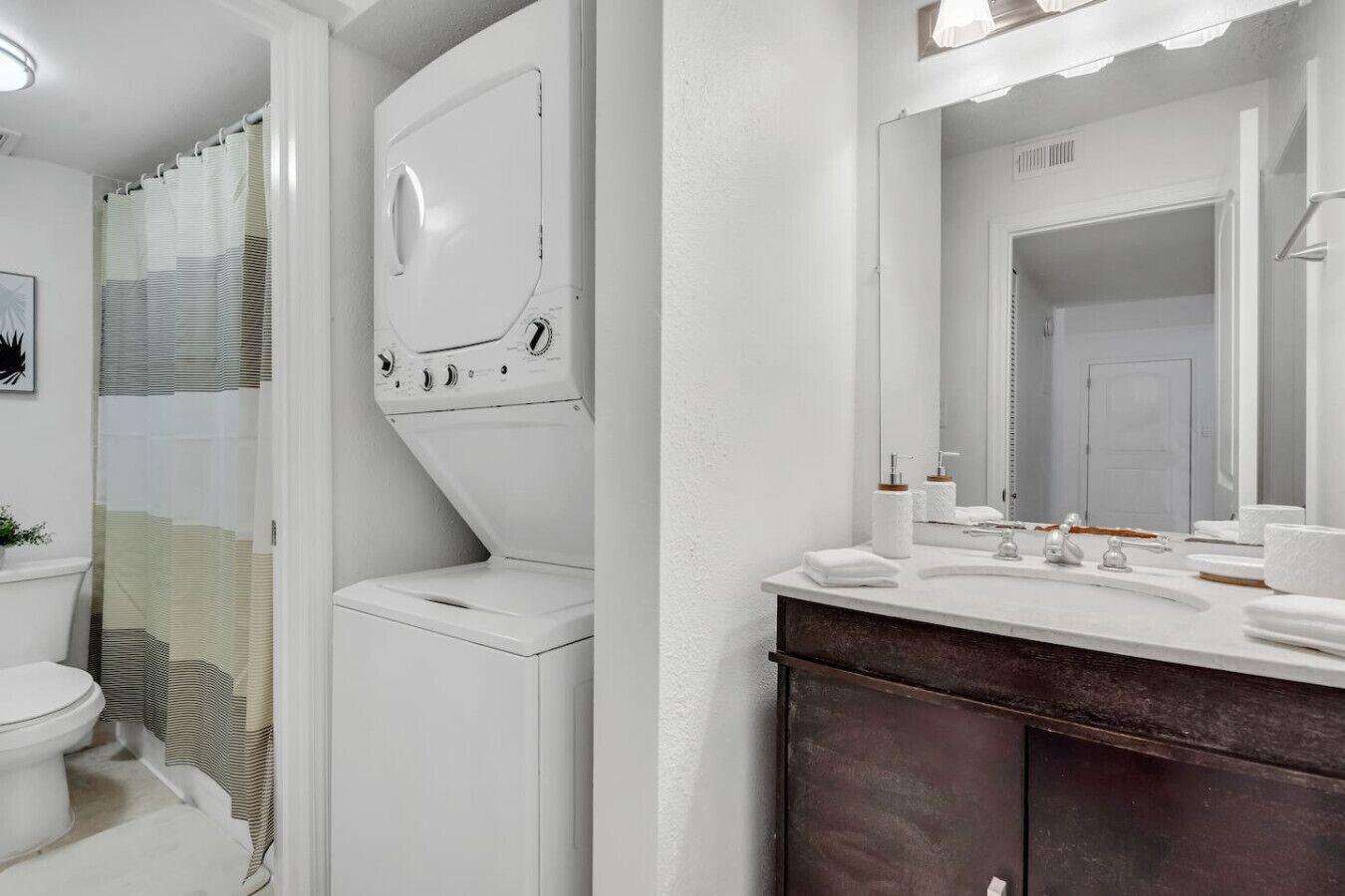 Hair dryer, towels