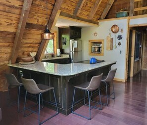 Private kitchen - Just Renovated! The Best Little A-Frame in Blue Ridge—Cozy 2BR with Barrel Sauna (Blue Ridge)
