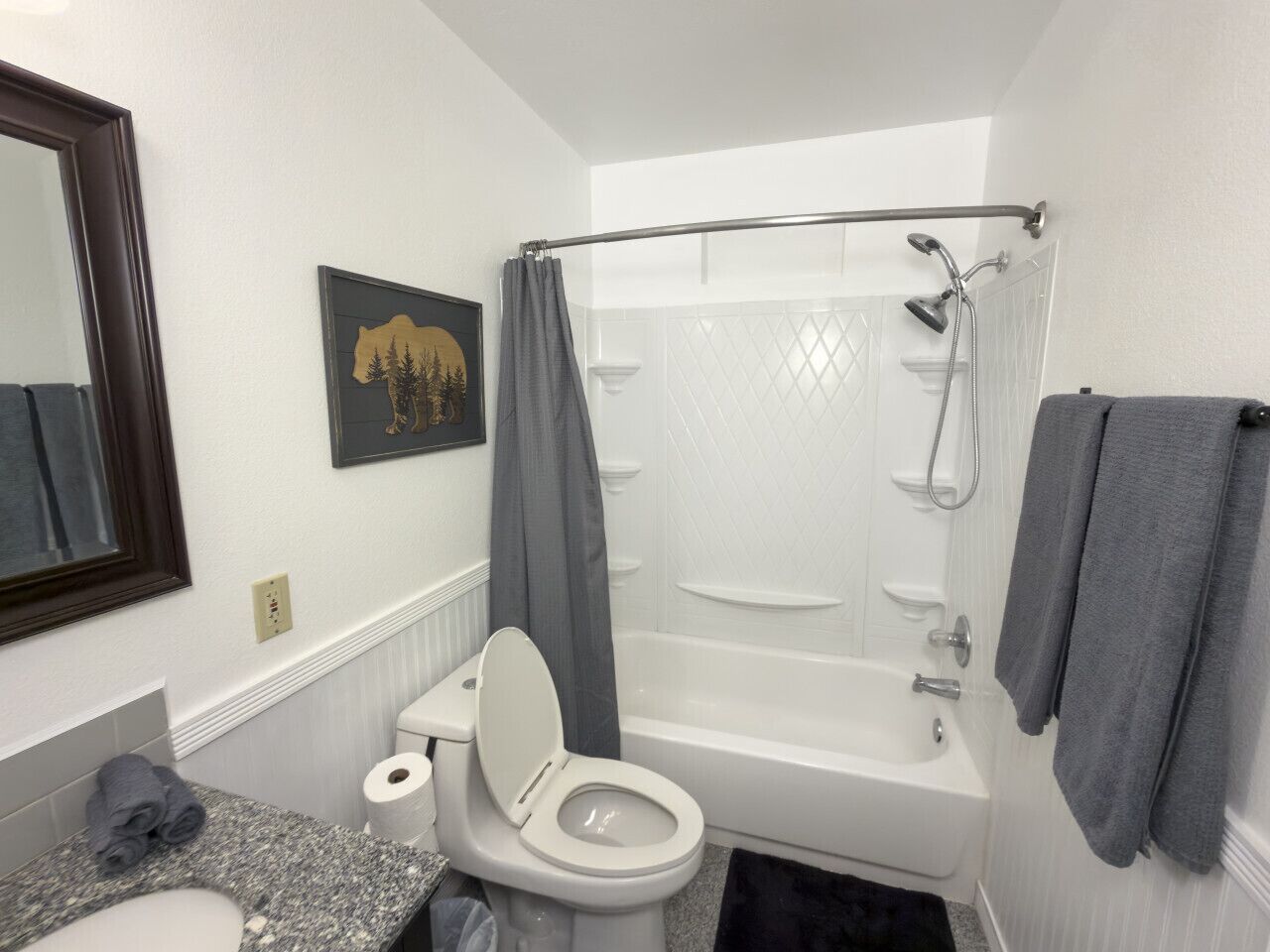 Hair dryer, towels