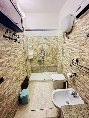 Sèche-cheveux, serviettes fournies, savon, papier toilette