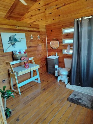 Shower, towels, soap, toilet paper - Cabaña en el mar (El Rebalse)