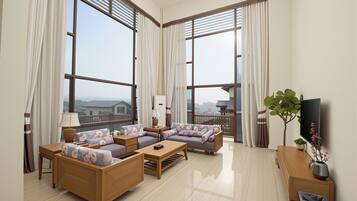 Luxury Villa, Hill View | Living room | Flat-screen TV