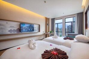 Premium bedding, memory foam beds, free WiFi, bed sheets
