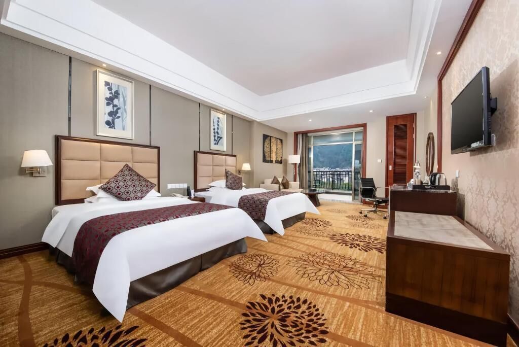 Habitación de lujo con 2 camas individuales, balcón, vistas a la montaña