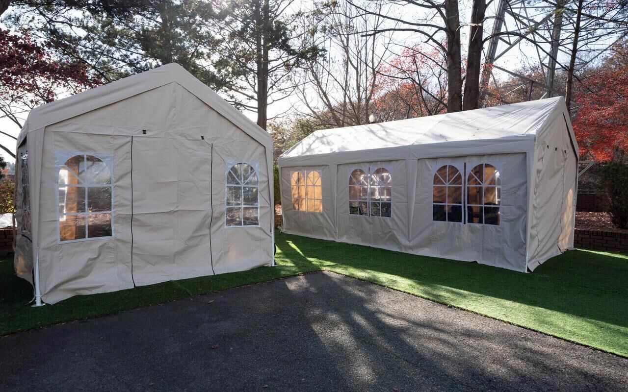 Outdoor banquet area