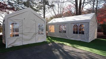 Outdoor banquet area
