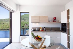 Fridge, stovetop, coffee/tea maker, electric kettle - Villa Kalamos - Elegant Villa With Direct Sea Access (Lefkada)