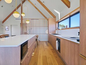 Fridge, microwave, oven, stovetop - Mountain Views ~Balcony w BBQ ~ Elevator + Accessibility Friendly ~ Garage (Jindabyne)
