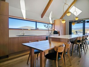 Dining - Mountain Views ~Balcony w BBQ ~ Elevator + Accessibility Friendly ~ Garage (Jindabyne)