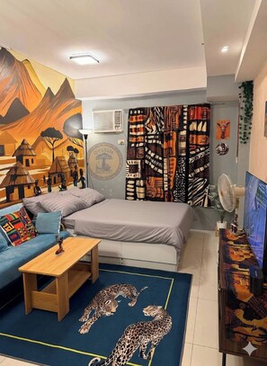 1 bedroom, Internet, bed sheets - Cozy African Theme Room in Sucat Paranaque (Parañaque)