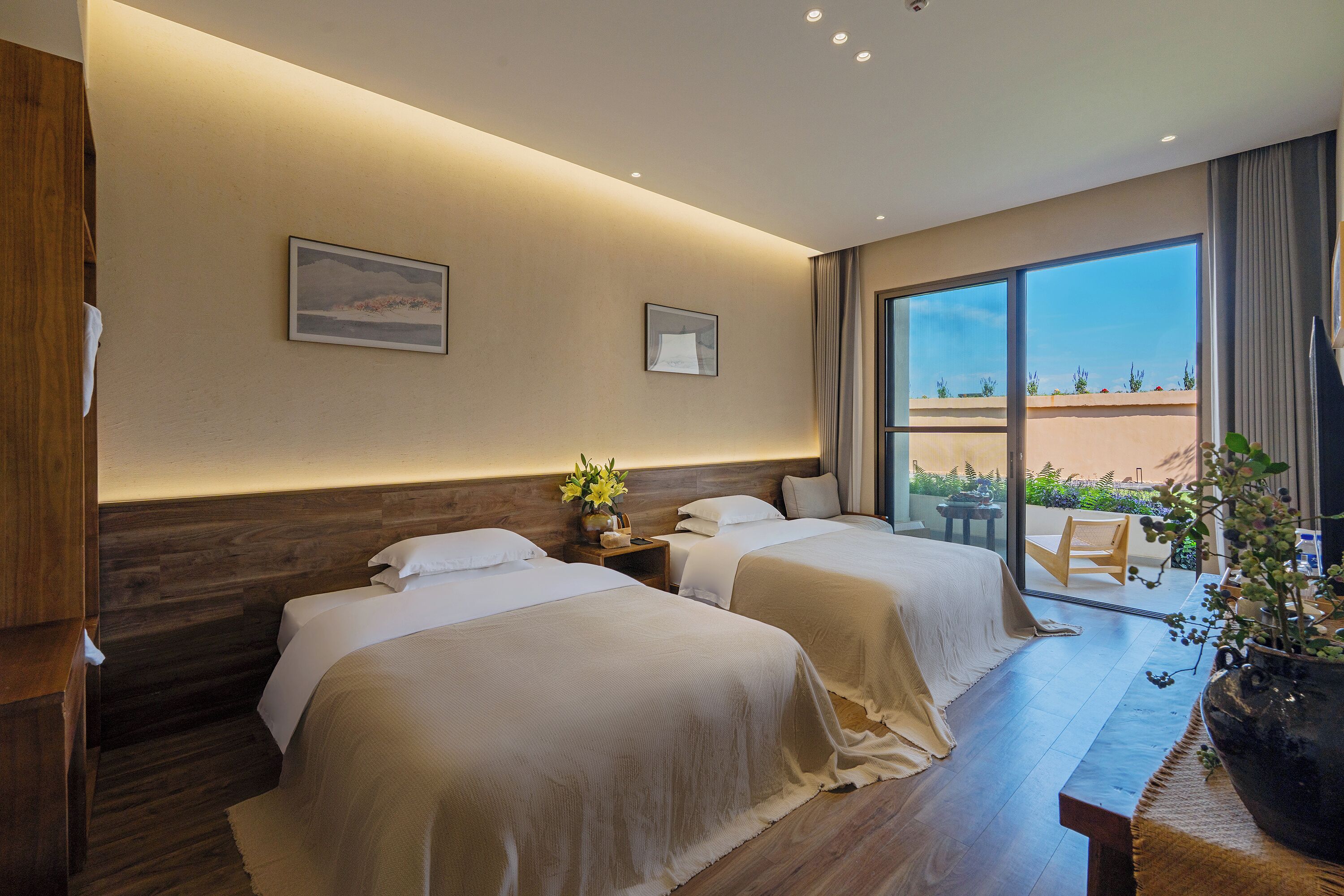 Elite-Zweibettzimmer, Gartenblick