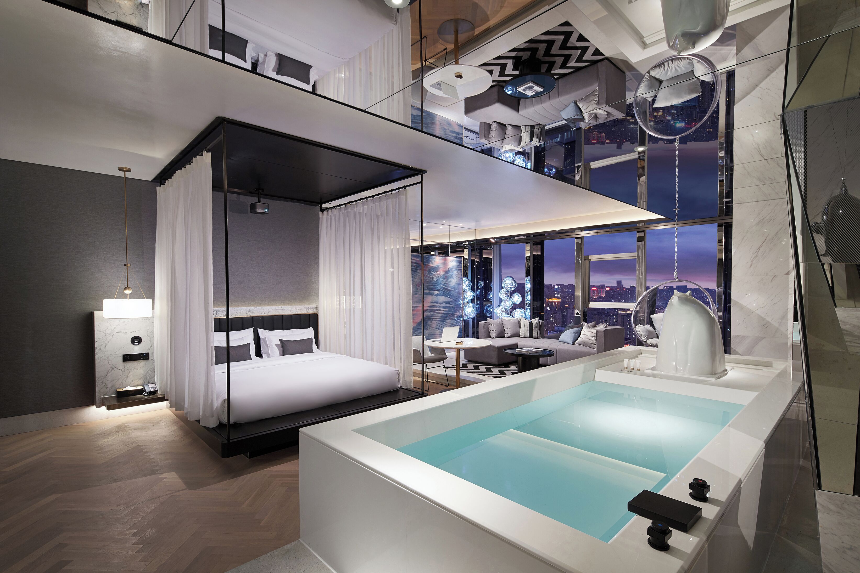 Luksusstudiosviitti, kaupunkinäköala