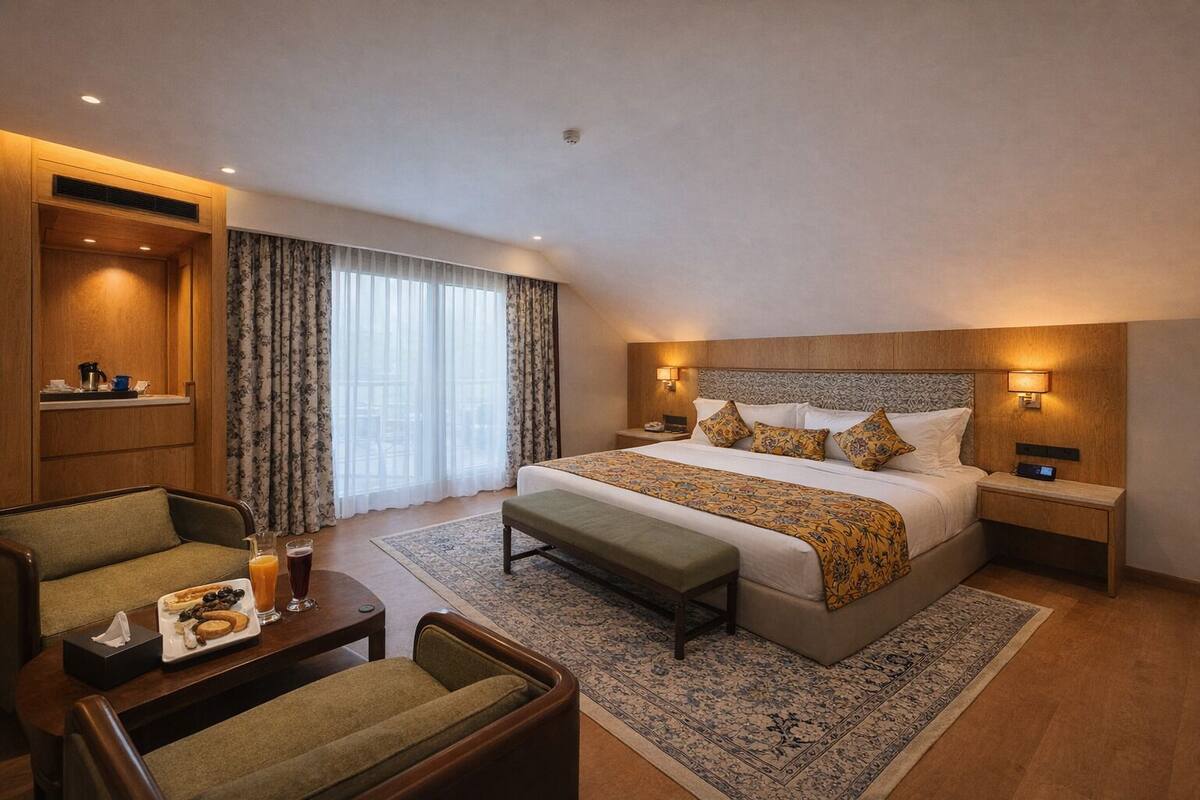 Premium Double Mountain View With Jacuzzi | Bộ đồ giường kháng dị ứng, minibar, màn/rèm cản sáng, phòng cách âm 