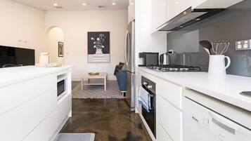 City House, Patio | Private kitchen