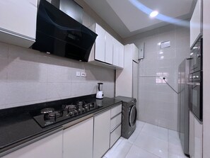 Deluxe-lejlighed - balkon - byudsigt | Privat køkken