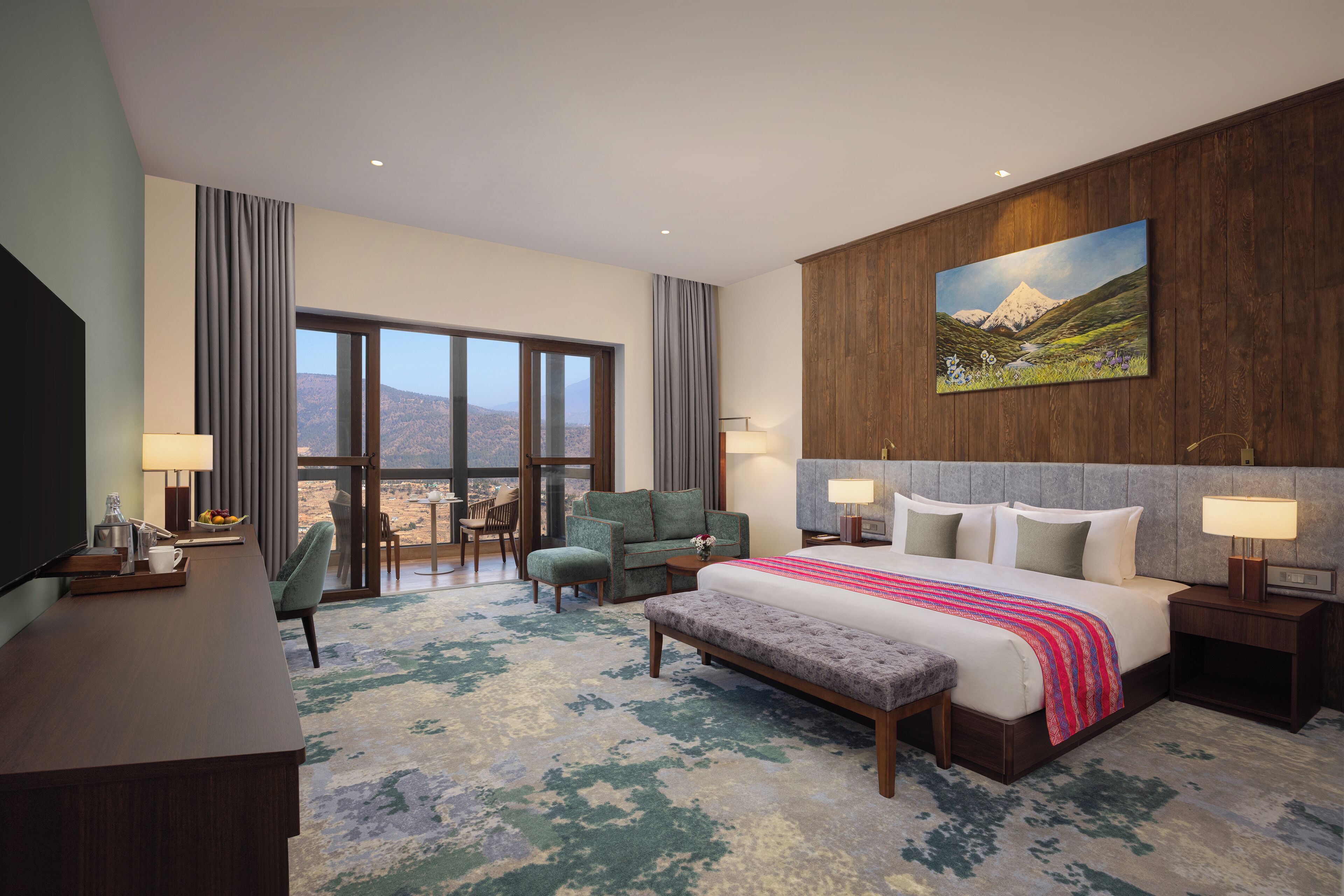 Chambre Deluxe Double ou avec lits jumeaux, balcon, vue montagne