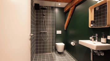 Dusche, Haartrockner, Handtücher
