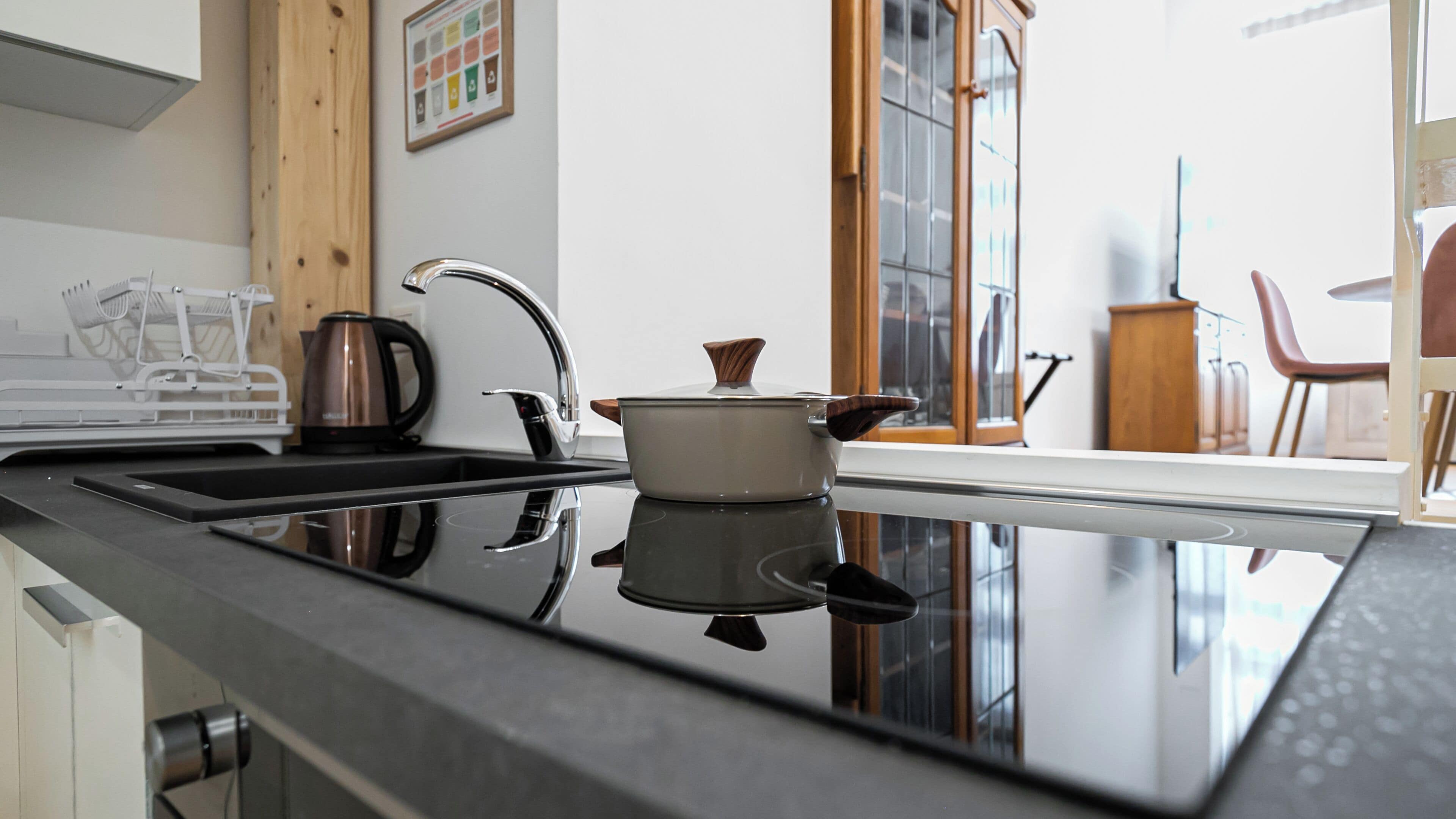 Appartamento (0 Bedroom) | Cucina privata | Forno, piano cottura, lavastoviglie, bollitore elettrico