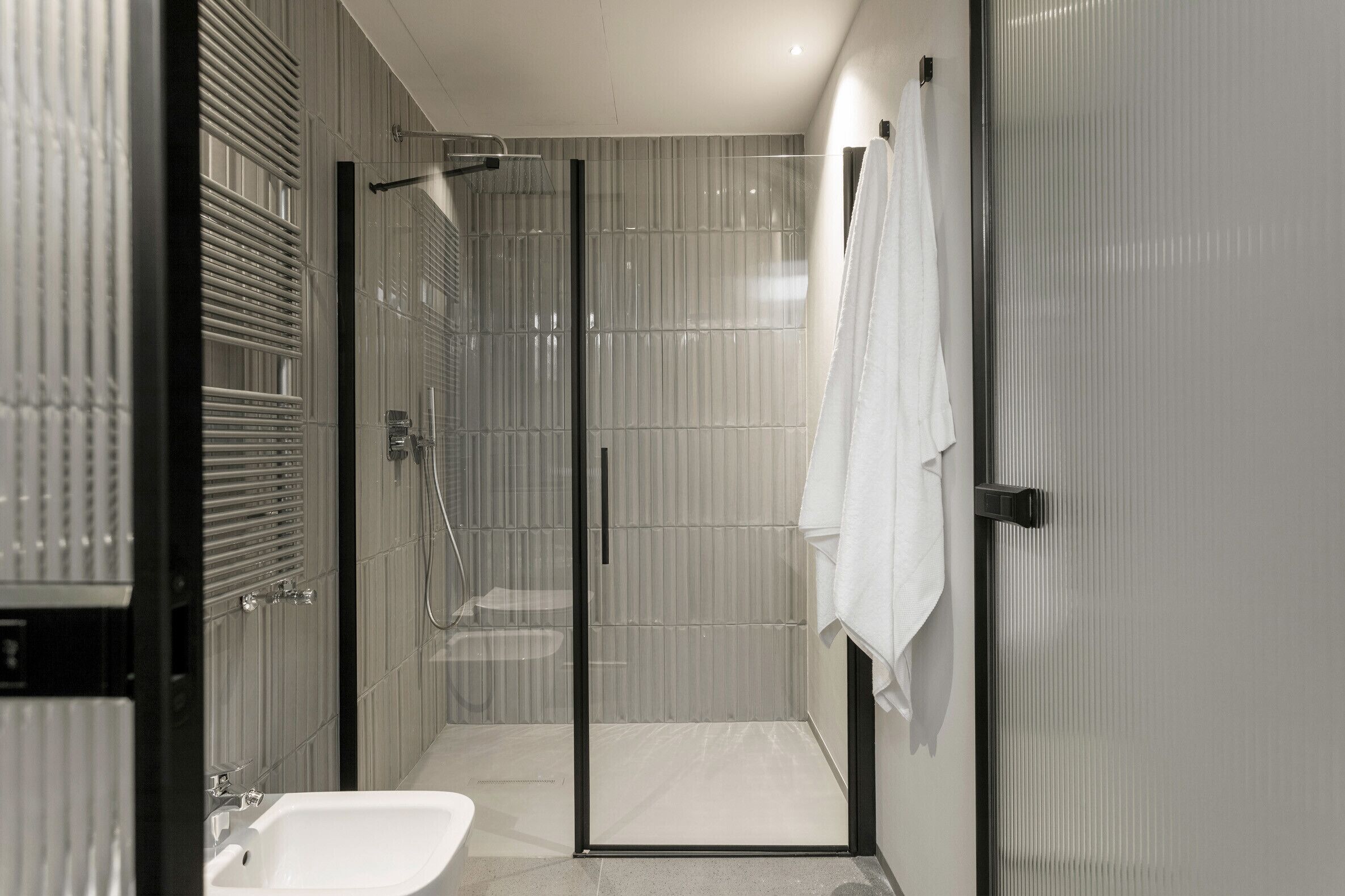 Dusche, Haartrockner, Handtücher
