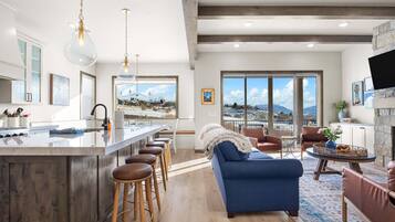 Smart TV, fireplace, video games, books
