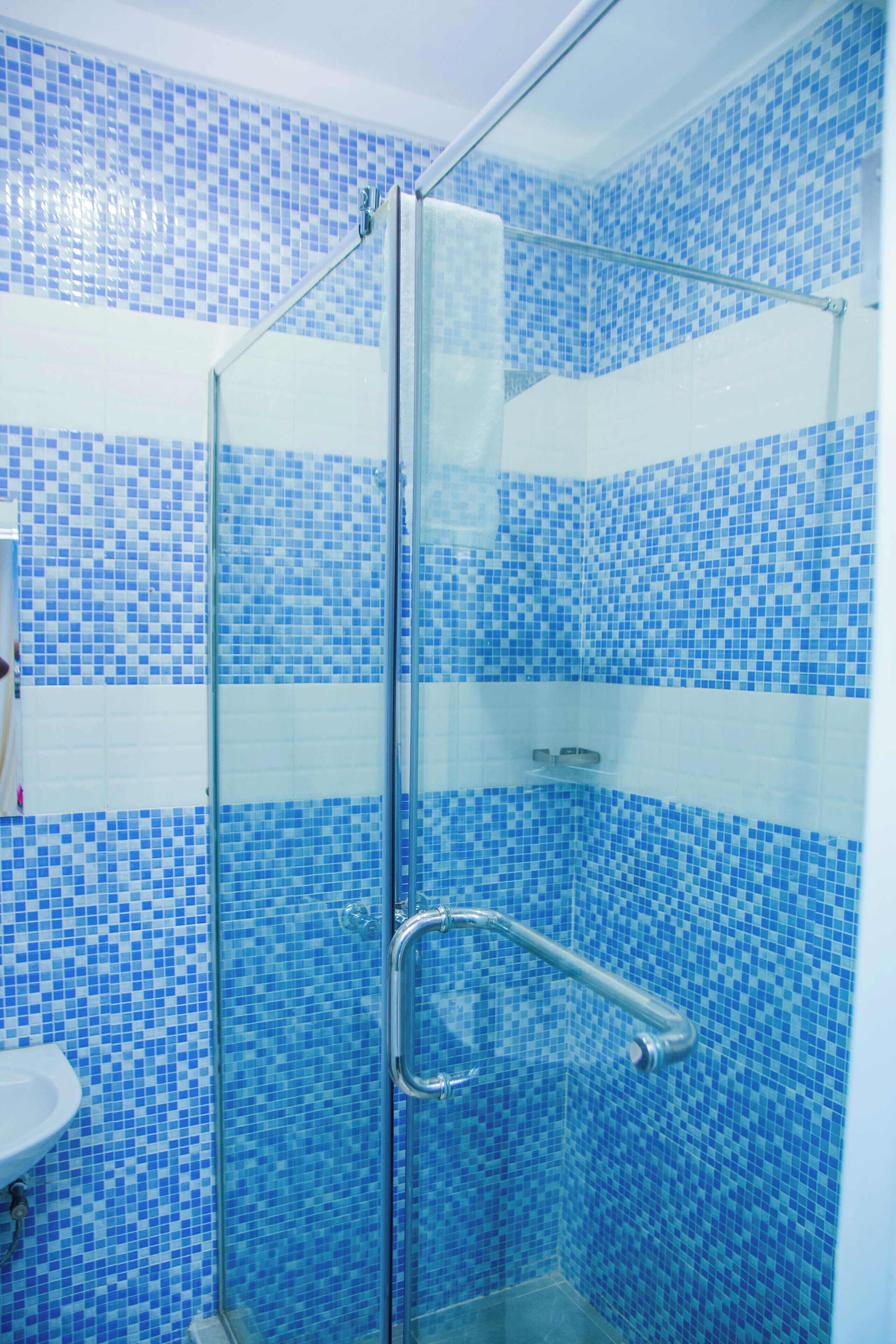 Suíte estúdio executiva | Banheiro | Chuveiro, toalhas de banho, sabonete, shampoo