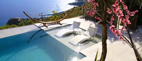 Huvila, parveke, näköala puutarhaan | Uima-allas