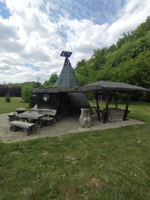 屋外ダイニングエリア