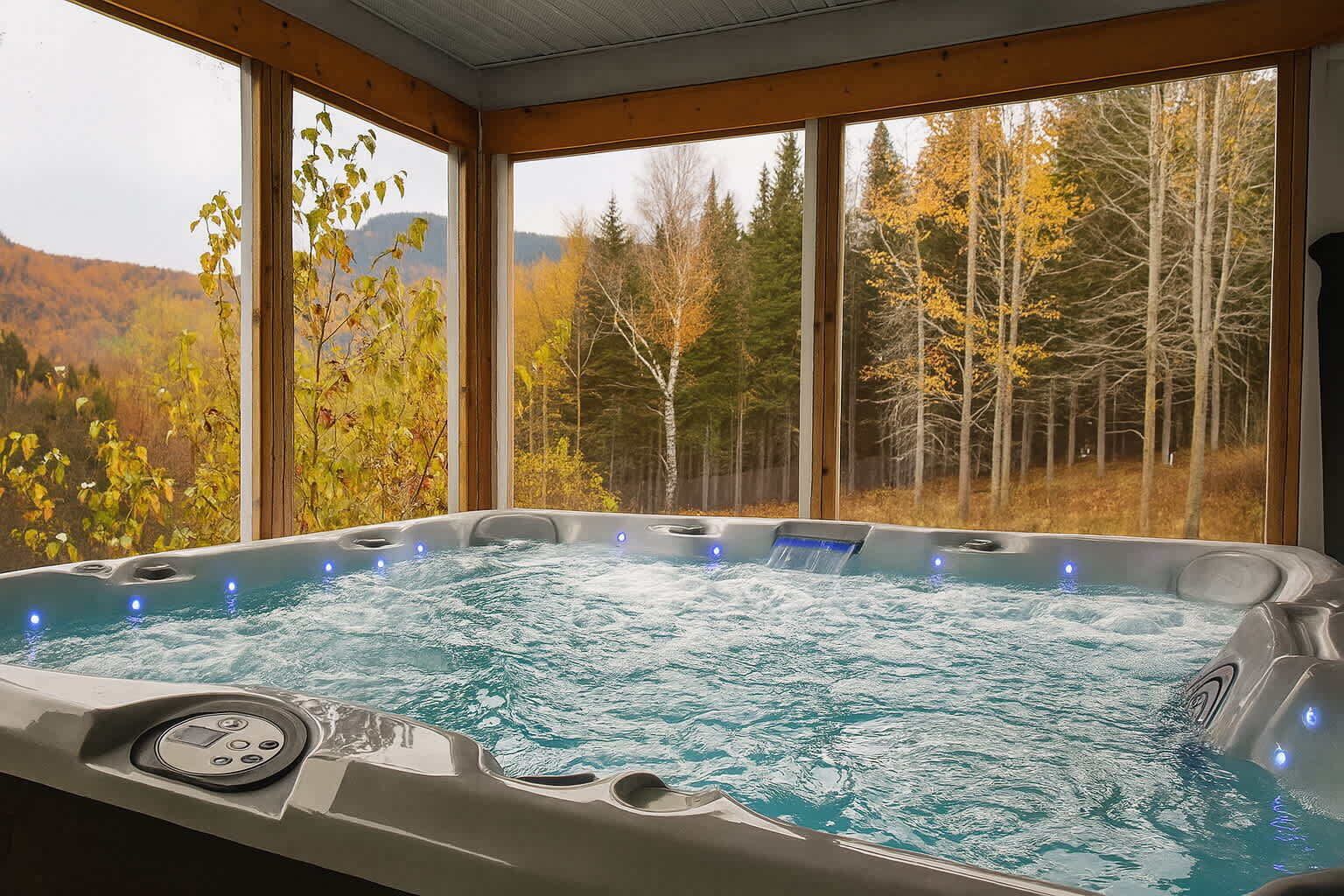 Indoor spa tub