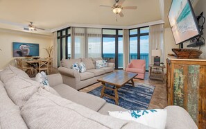 Condo, 3 Bedrooms | Living area - The Oasis 909 Formerly Phoenix West Ii 909 3 Bedroom Condo (Orange Beach)
