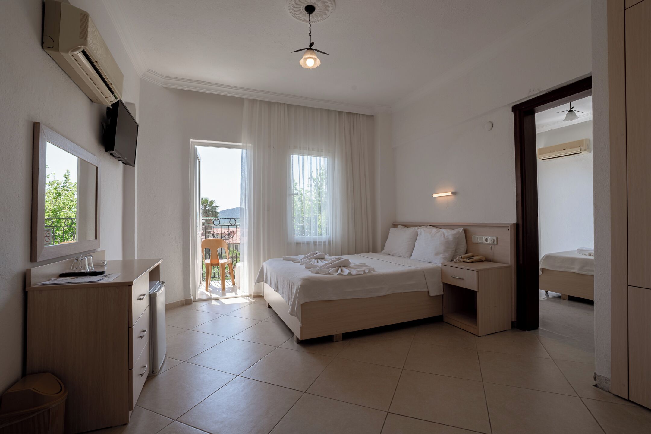 Family Apartment, 2 Bedrooms, Connecting Rooms, Mountain View | Laptop workspace, free cribs/infant beds, bed sheets