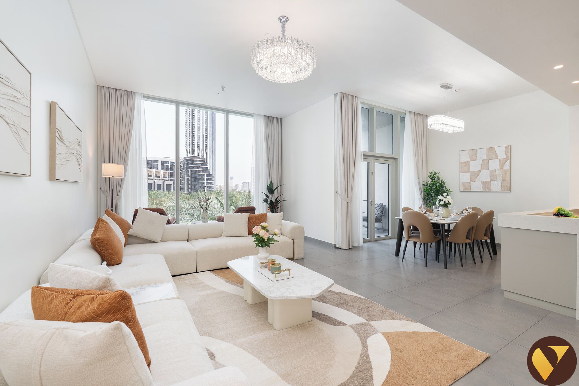 Luxury Apartment, Balcony, City View | Living area