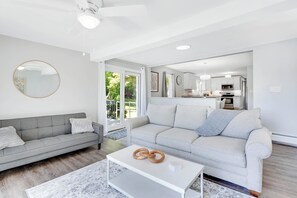 TV connectée, cheminée, livres
