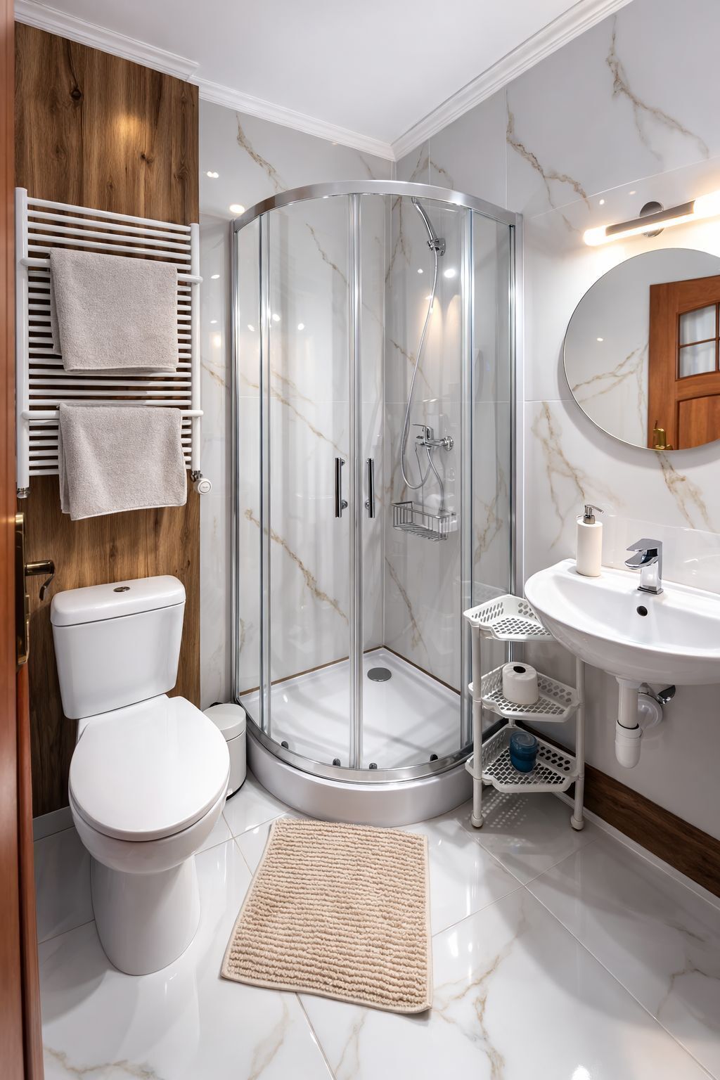 Dusche, Handtücher, Toilettenpapier