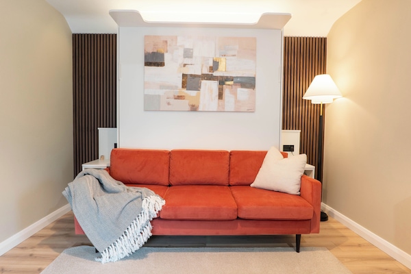 Seating area when Murphy bed is folded away