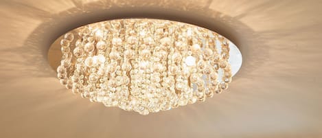 A chandelier with multiple light bulbs.