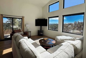 TV, fireplace, offices - The Overlook on Mountain View (Lead)