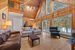 TV, fireplace - Branchview Shores-Lakefront! (Ellsworth)