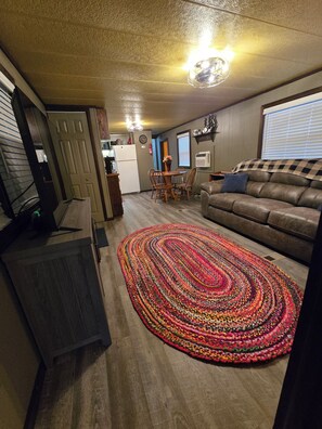 TV, fireplace - Rambler's Rest - Creekview 2bdr, 2ba near Cherokee Nat forest - Hampton TN (Hampton)