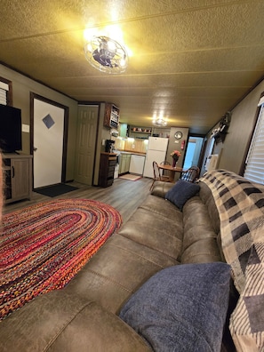 TV, fireplace - Rambler's Rest - Creekview 2bdr, 2ba near Cherokee Nat forest - Hampton TN (Hampton)