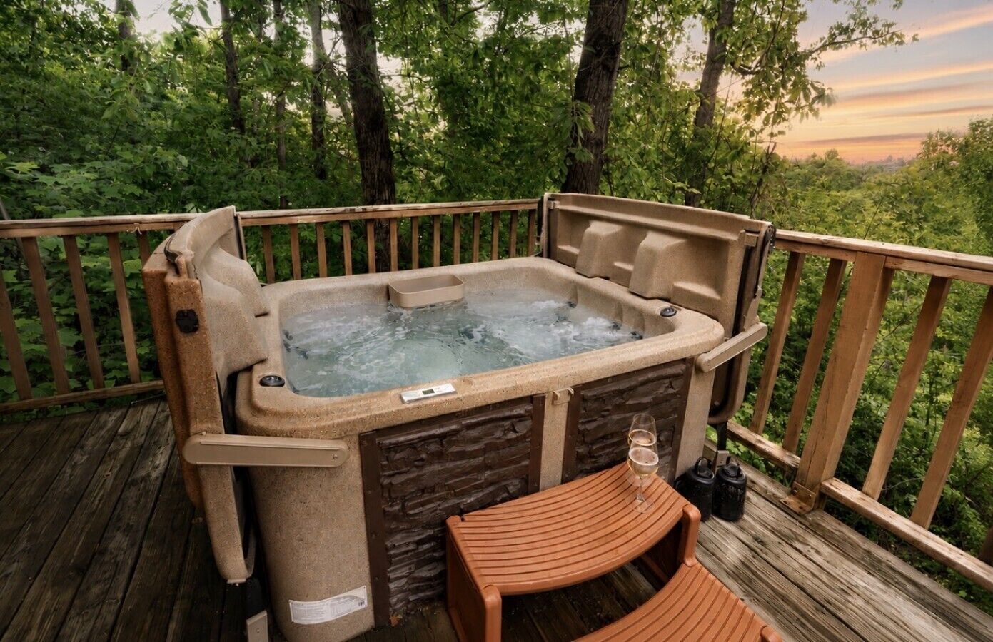 Outdoor spa tub