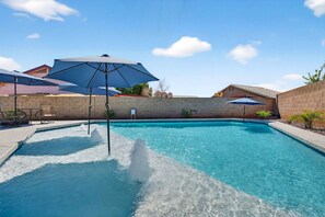 Outdoor pool, a heated pool - Visit our Diamond in the Desert! NEW HEATED POOL w/ 30FT BAJA SHELF! (Glendale)