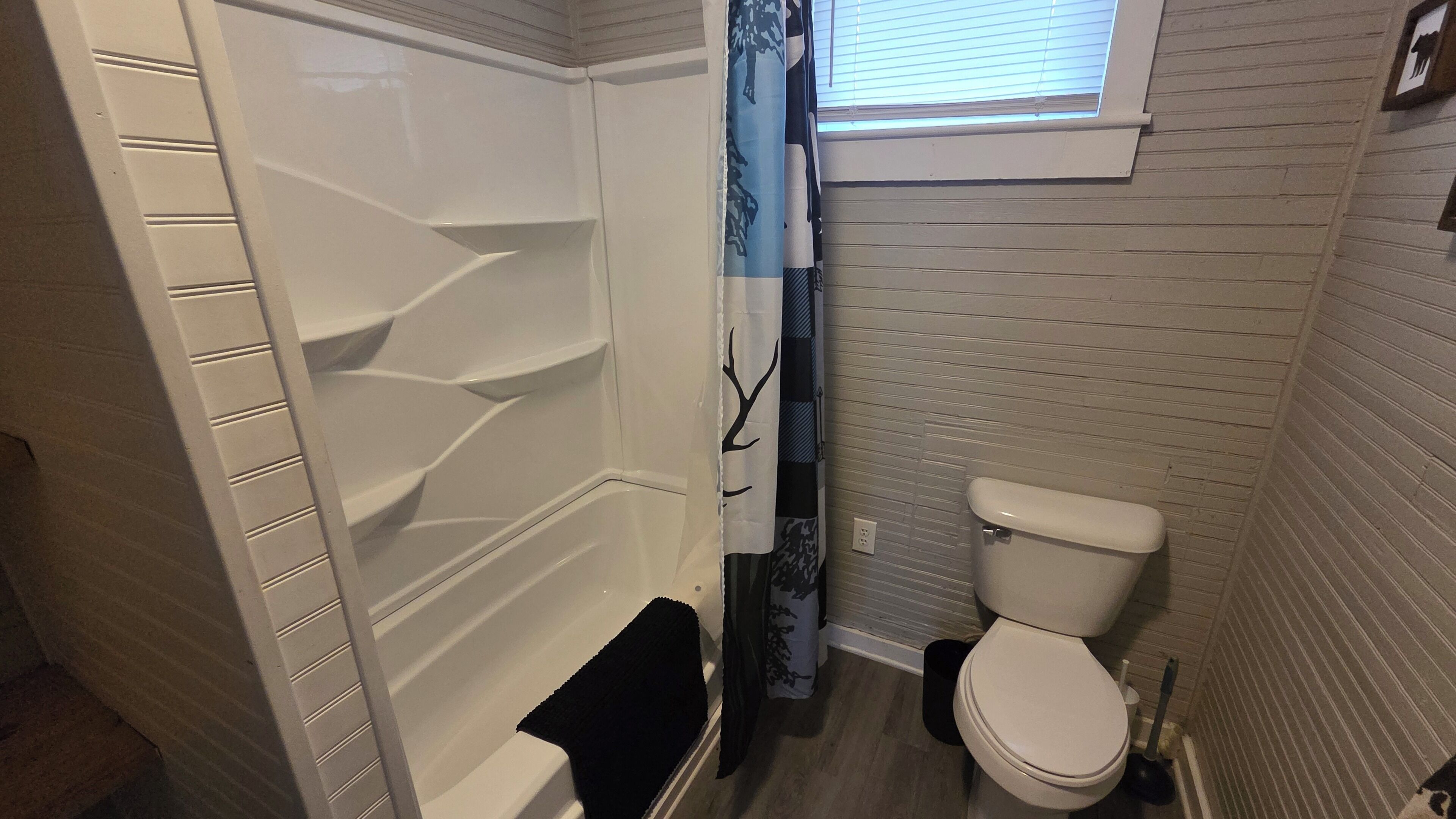 Hair dryer, towels, toilet paper
