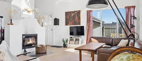 Fernseher, Kamin, DVD-Player